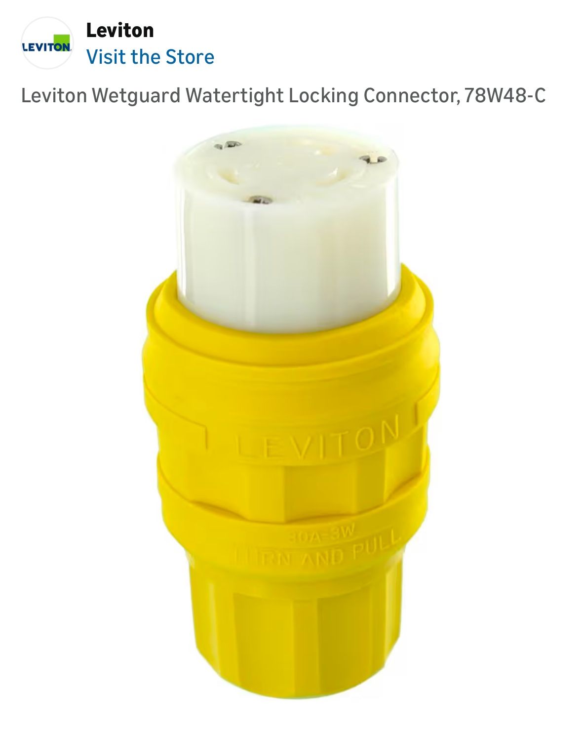 Leviton Wetguard Watertight Locking Connector,