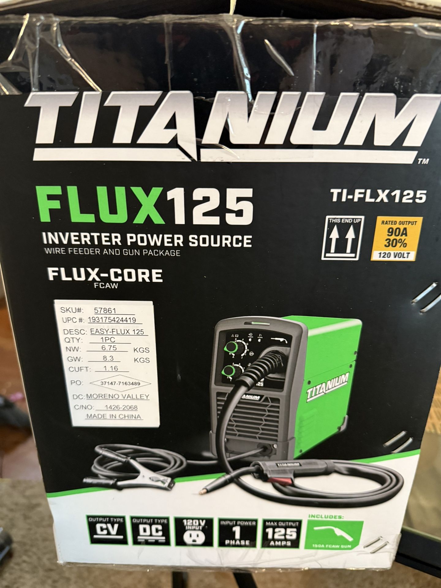 The TITANIUM™ Easy-Flux 125 Welder is an easy-to-use, lightweight, DC based inverter welder that provides up to 125 DC amps.