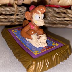 Disney Aladdin Abu Monkey on Magic Carpet Car Has Wheels to Move Toy Souvenir 2”Length by 1.5”Wide