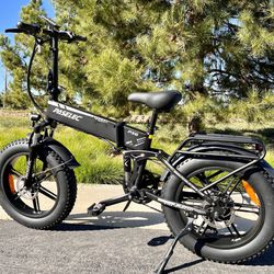 NEW!  750 Watt (900 Peak Watt)Electric Folding Bike, Power regen Tech, Fat Tire, Full Suspension(Black-OR-Army Green)PX6 Pro Paselec ⚡️