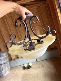 Wrought Iron Semi-Flush Ceiling Light Fixture
