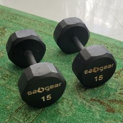 SA Gear 15 lb dumbells