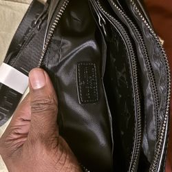 black genuine leather crossbody bag new