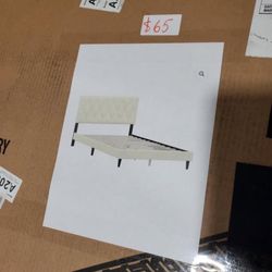 NEW Cream Upholstered Bed Frame – Modern & Stylish – 50% OFF
