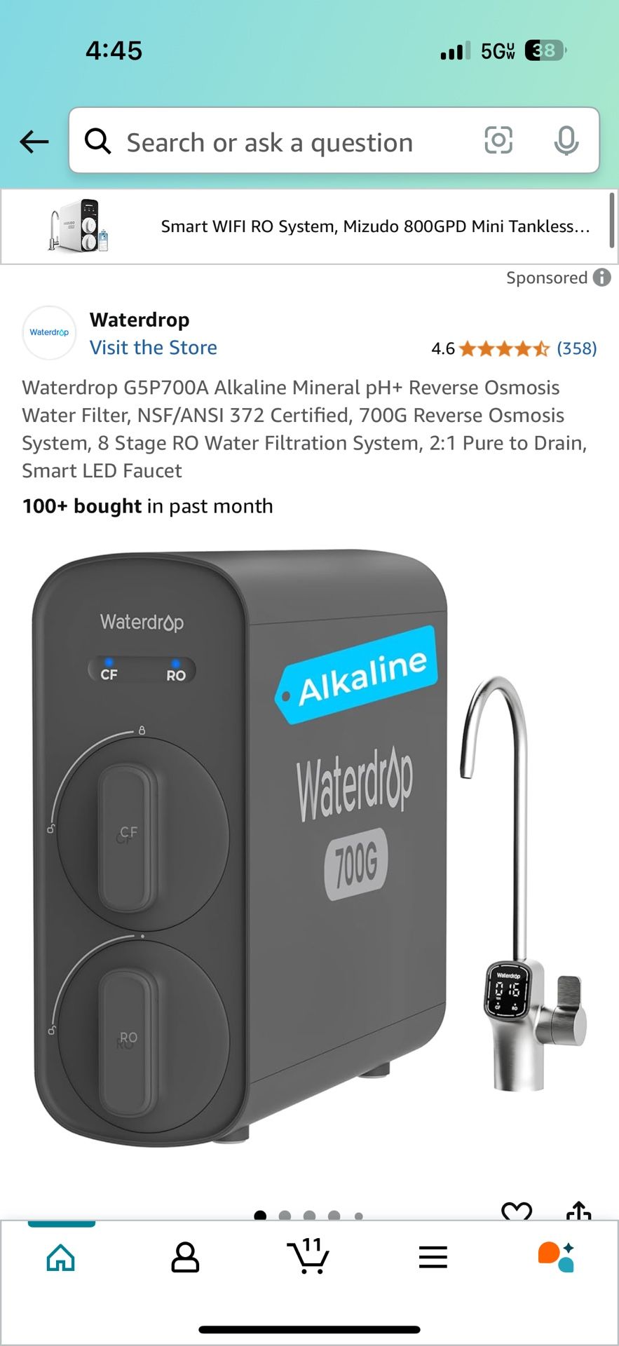 waterdrop water filtetation system G5P700a