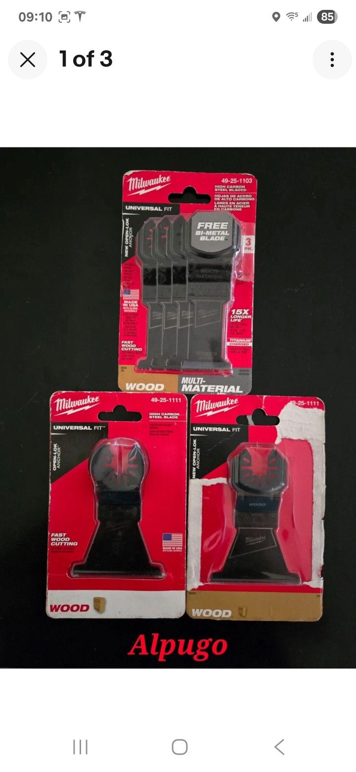 MILWAUKEE 49-25-1103 & 49-25-1111 (2 PACK) Universal Fit Osculating Blades ~NEW~