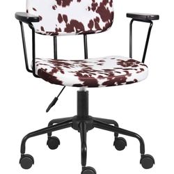 Brand New Cow Print Height Adjustable Office/Accent Chair
