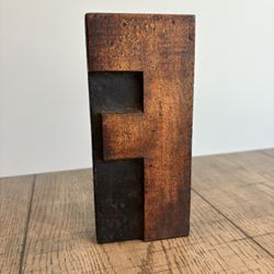 Wooden Printers Block Letter “F”