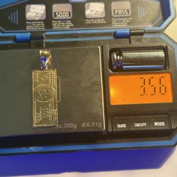 10k gold $100 bill pendant