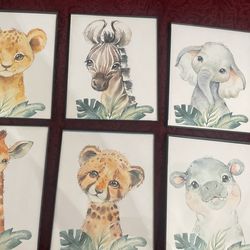 6 Animal Prints (framed)