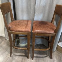 Set of 2 Solid Wood Bar Stools /chairs- Very Sturdy - $30