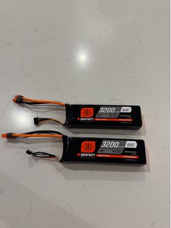 2 Spektrum Smart 3200mAh 4S 14.8V 50C LiPo Batteries – Great Condition
