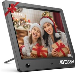 MYDASH 8 Inch 32GB Digital Photo Frame, Picture Frame with HD IPS Screen 180° Degree Wide Viewing Angle, 1080P Video USB SD Slot Calendar, Motion Sens