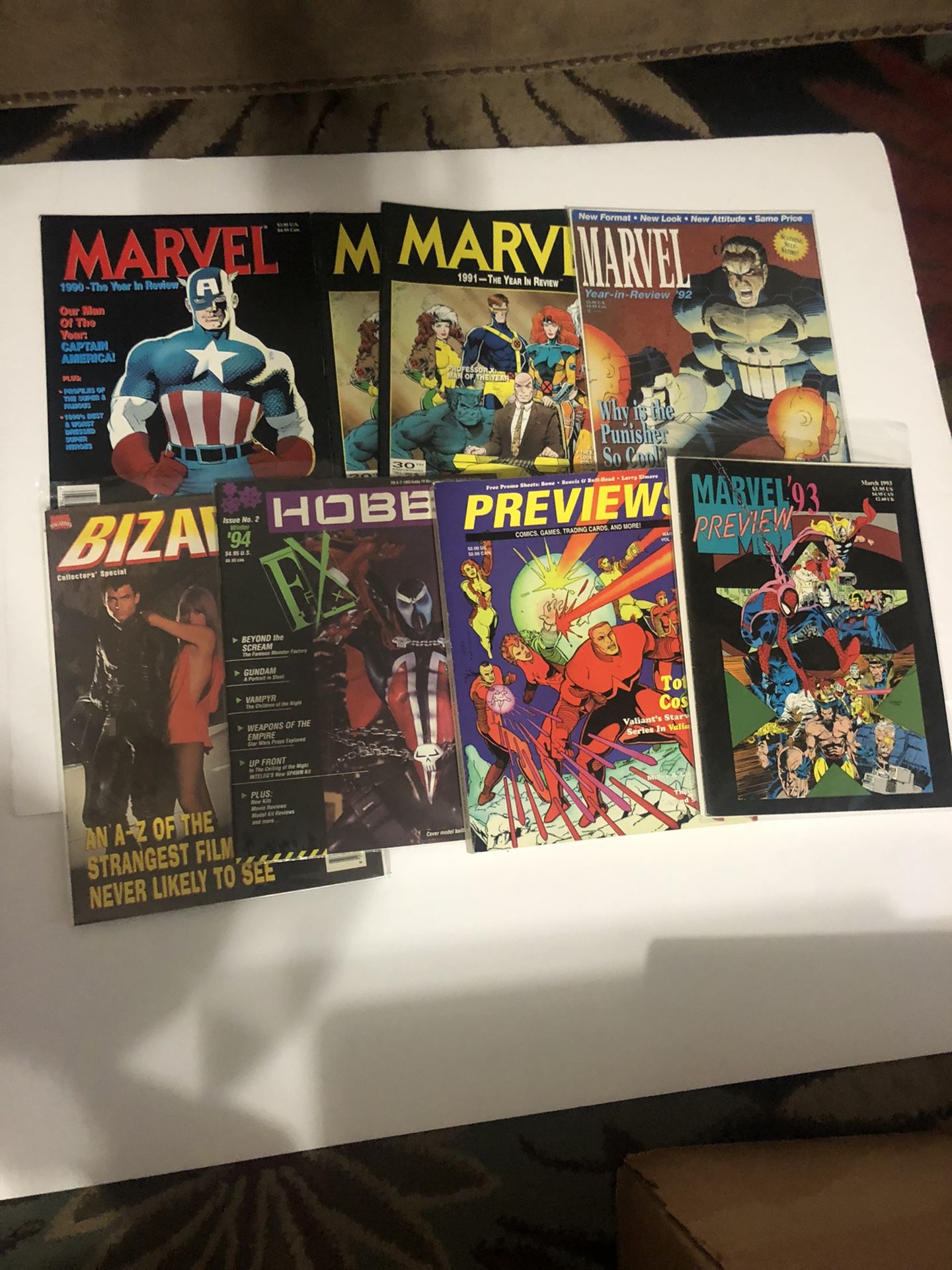 Marvel Year In Review / Preview Magazine Lot Of 8