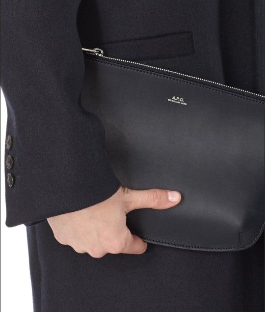 A.P.C. Rue Madame Paris Sarah Clutch Pouch Black