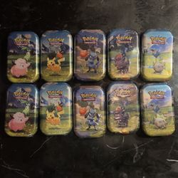 Brand New Pokémon Mini Tin Bundle (10 Tins) – Sealed