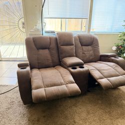 Two Seat Reclining Couch Section 