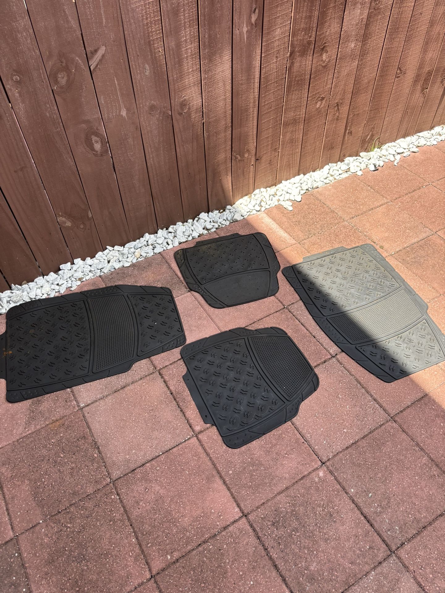 Black Rubber Floor Mats Set Of 4