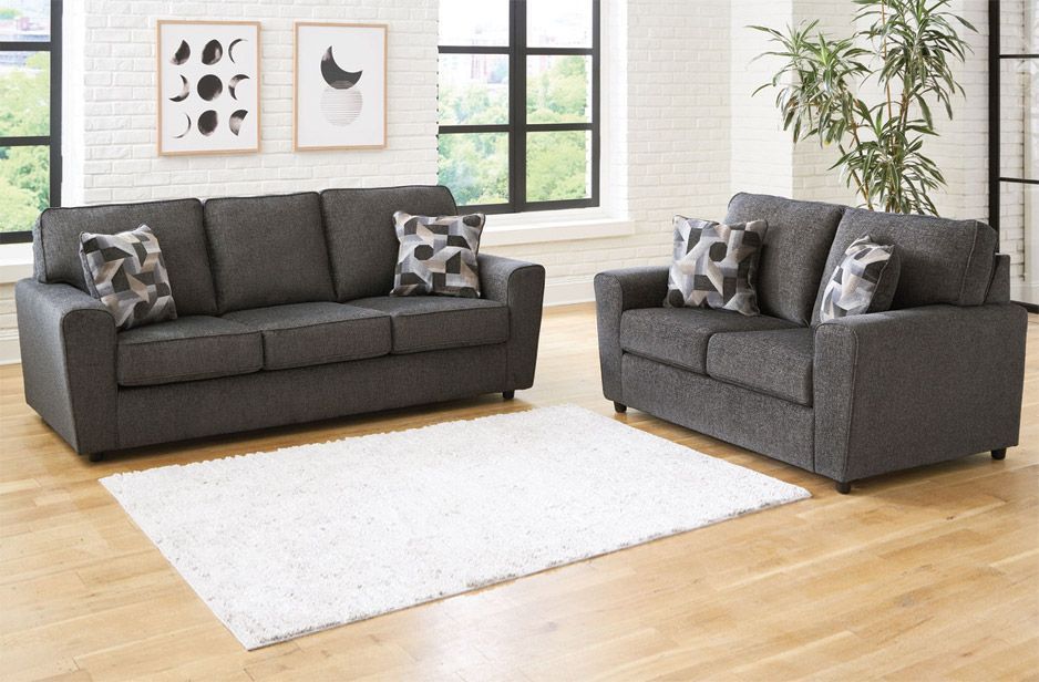 Dark Grey Sofa and Loveseat Set – Stylish Look, Cozy Feel No Credit Needed