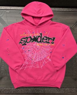 Spider worldwide x young thug hoodie color pink side meduim