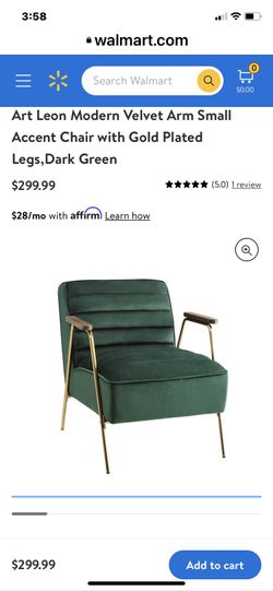 SF006 Green Velvet Fabric Accent Chair Metal Legs with Gold Plated 
