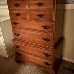 Light Brown Wood 6-Drawer Dresser