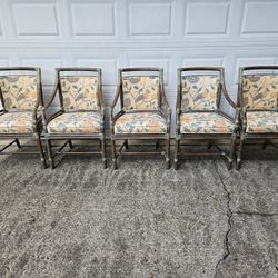 Vintage Set of 5 McGuire San Francisco Rattan Chairs 