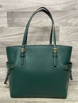 Michael Kors Jet Set Saffiano Leather Tote Winter Green (A1D028369)
