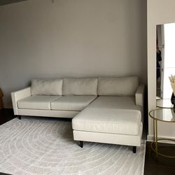 113” Cream/Beige Sectional Sofa
