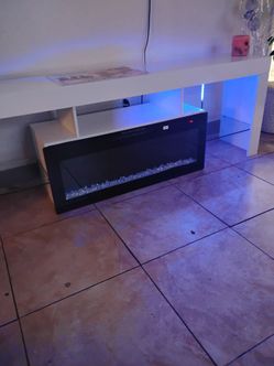 TV stand with fireplace and led