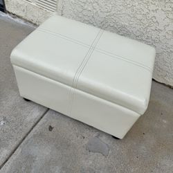 Small White Storage Ottoman 