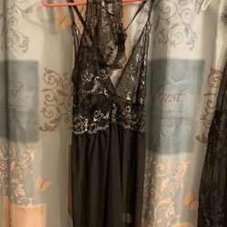 Pretty Silver And Blk Ladies Lingerie 