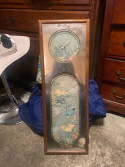 Decorative Wall Clock with Bird Art Panel
