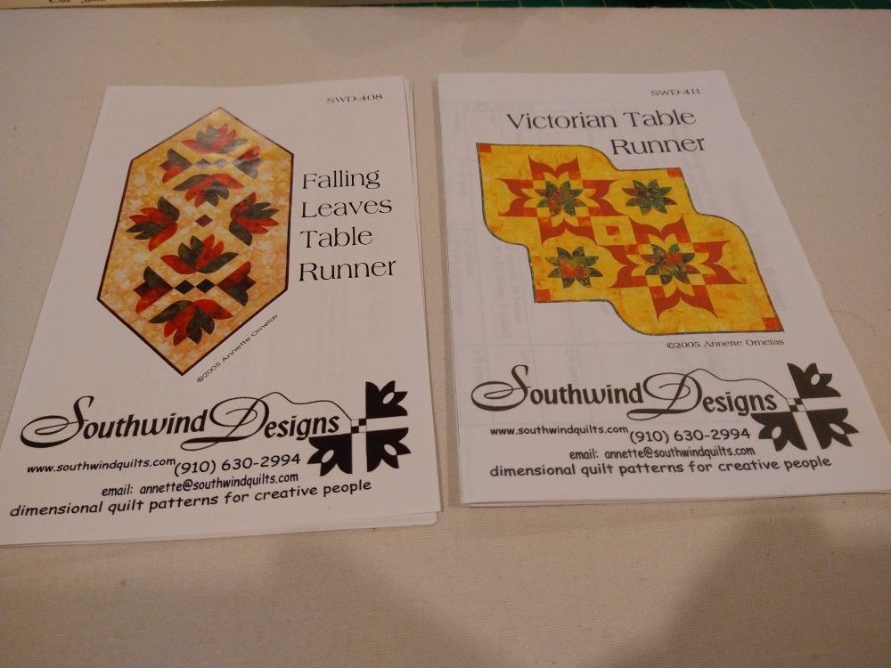 Table Runner Patterns--Set of 2