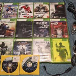 Microsoft Xbox 360 Lot 17 Games 3 Controllers RPGS Shooters Sports Tested