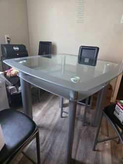 Double glass table set