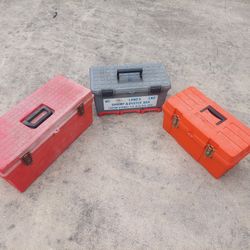 3 Plastic Tool Boxes 