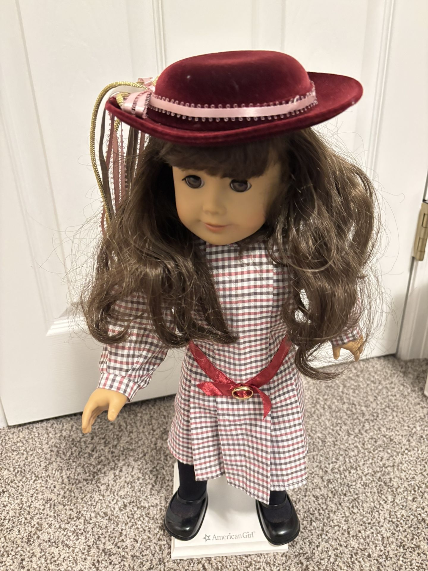 American Girl Doll And Clothes And Stand