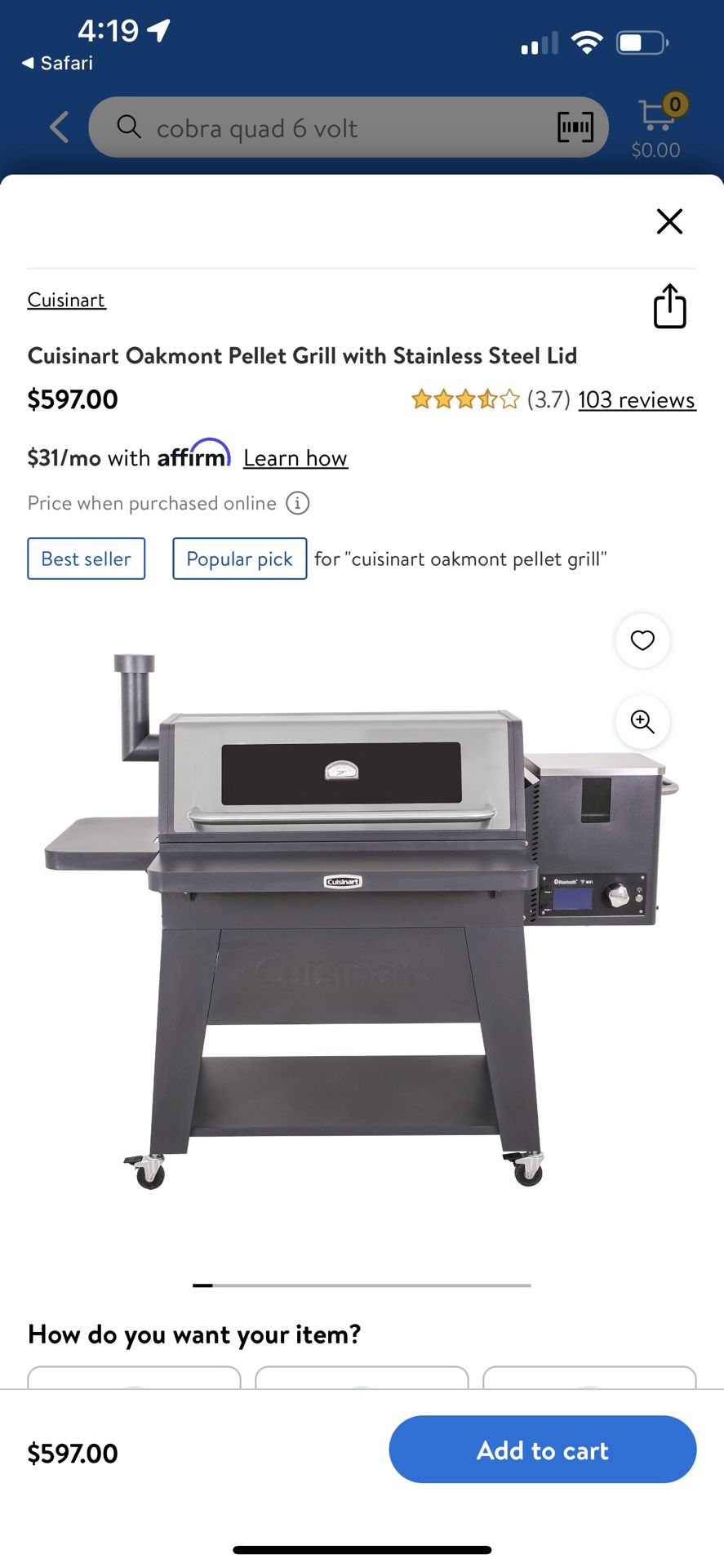 Cuisinart Oakmont Pellet Grill with Stainless Steel Lid