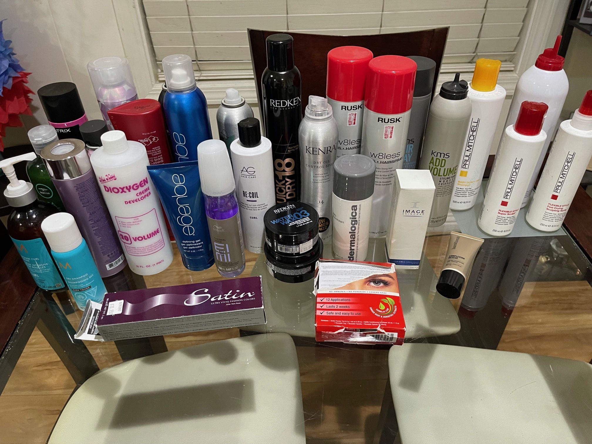Lot Of 32 Beauty Salon Products (Paul Mitchell, Redken, Moroccan Oil, Etc)