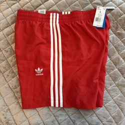 Mens Red addidas shorts 