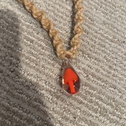 Glass Mushroom 🍄 Hemp Necklace