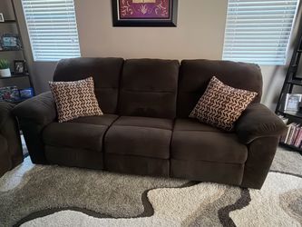Brown Microfiber Reclining Sofa