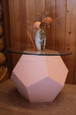 Geometric Pink Glass Table