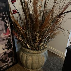 Decorative Pot With Floral Arrangement