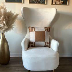 Velvet Wingback Chair (No Stains, Like New) 