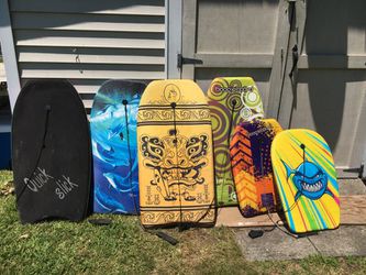 (6) SIX BOOGIE BOARDS--Large & Small