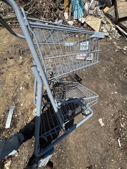 Multiple shopping carts Metal and plastic