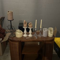 Assorted Candles And Candle Holders