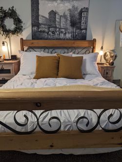 Rustic Pine Queen Bed Frame